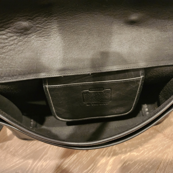 COACH VINTAGE ATTACHE CROSSBODY SHOULDER BAG BRIEFCASE BLACK LEATHER - Picture 9 of 11